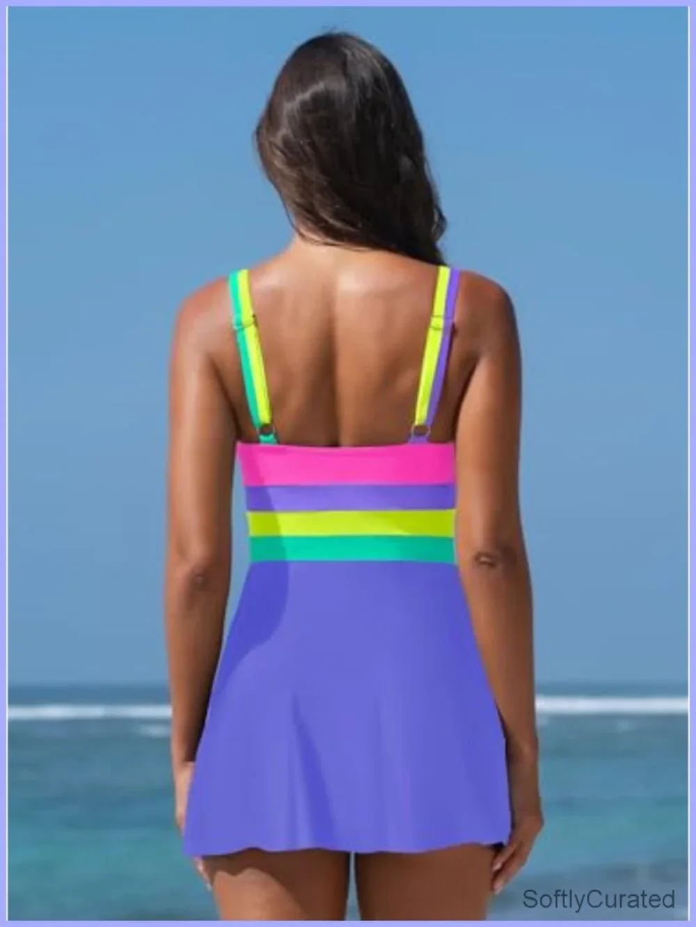 Tummy Control One Piece Swimsuit with Skirt Full Coverage Modest